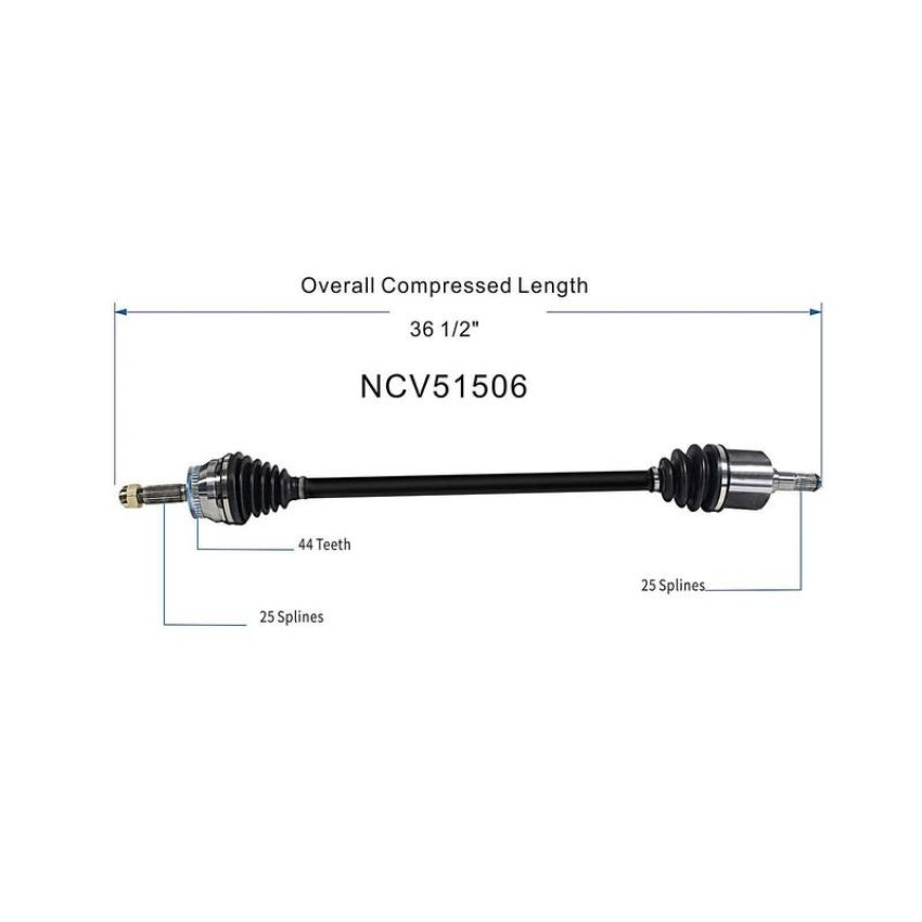 GSP NCV51506 Hyundai, Kia (2.0) CV Axle Assembly  - Front Right