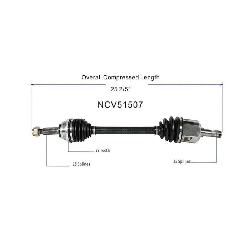 GSP NCV51507 Hyundai CV Axle Assembly  - Front Left