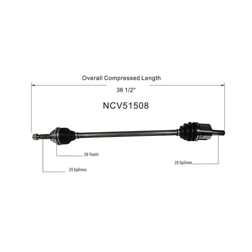GSP NCV51508 Hyundai CV Axle Assembly  - Front Right