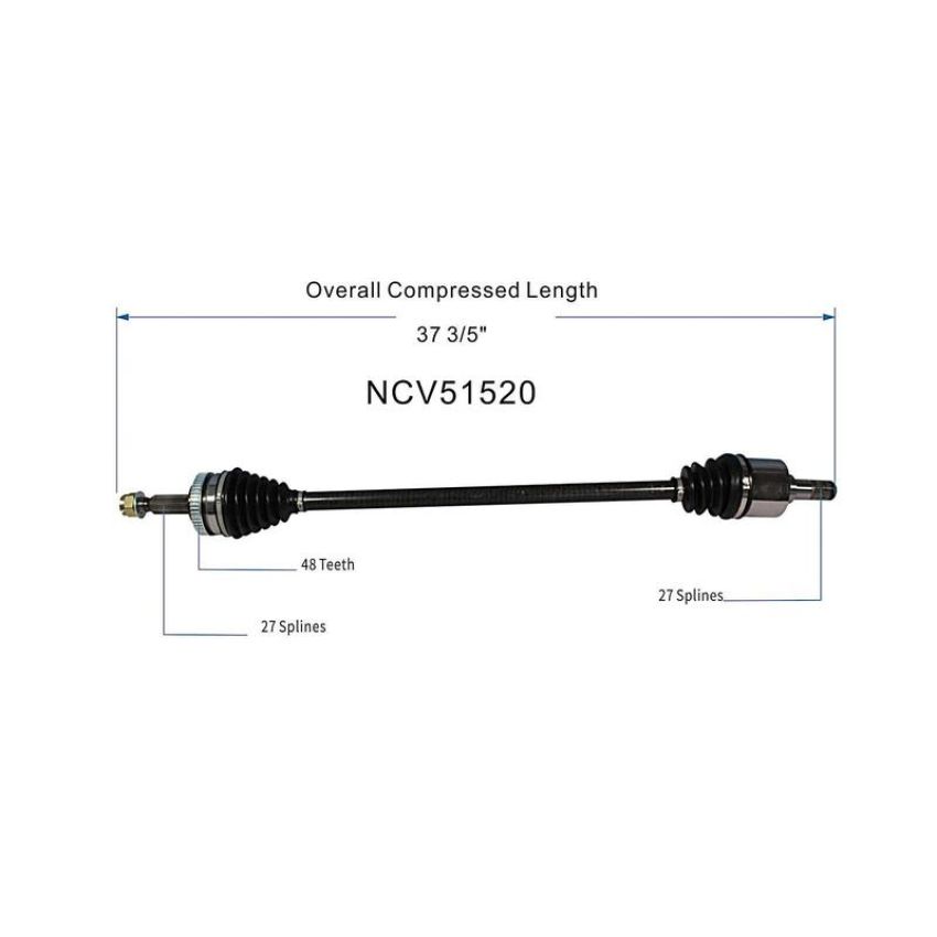 GSP NCV51520 05-09 Hyundai Tucson (2.0 - 4WD/FWD) CV Axle Assembly  - Front Right