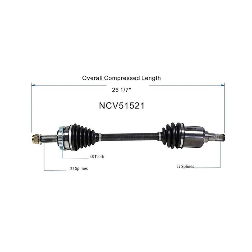 GSP NCV51521 05-09 Hyundai Tucson (2.7) CV Axle Assembly  - Front Left