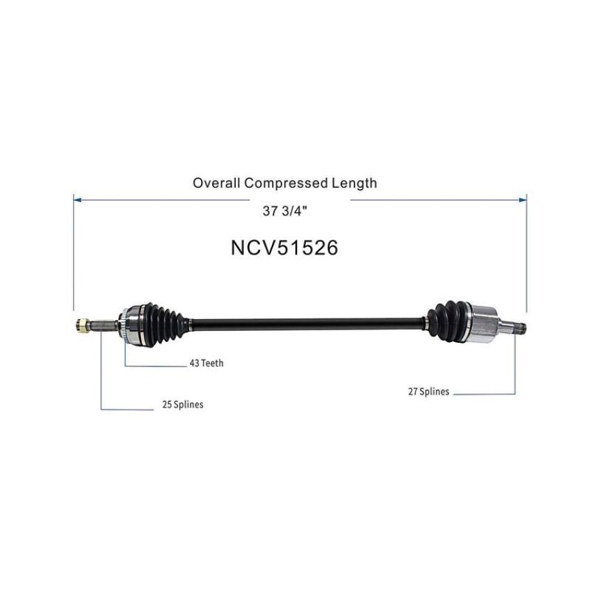 GSP NCV51526 Dodge, Mitsubishi (2.4) CV Axle Assembly  - Front Right