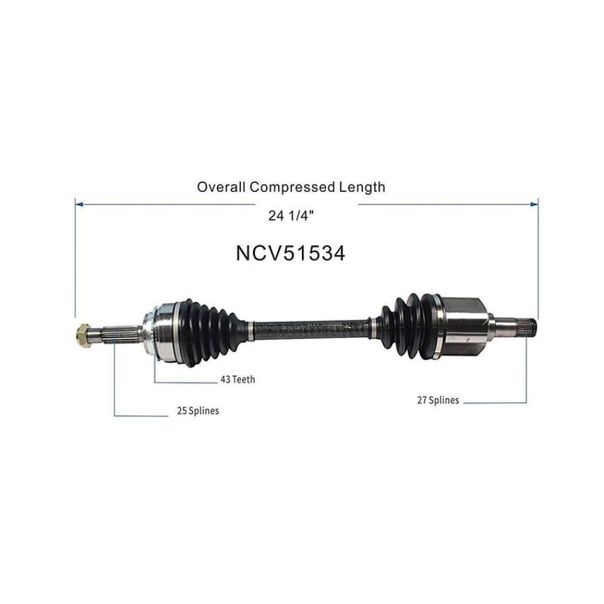 GSP NCV51534 04-06 Mitsubishi Lancer (2.4) CV Axle Assembly  - Front Left