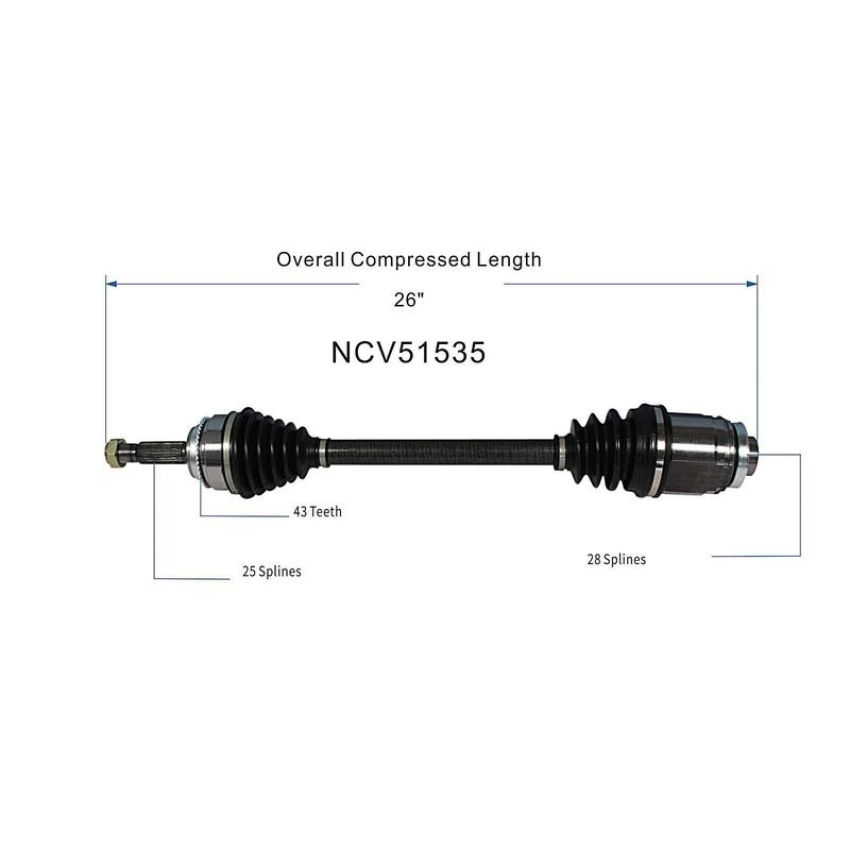 GSP NCV51535 04-06 Mitsubishi Lancer (2.4) CV Axle Assembly  - Front Right