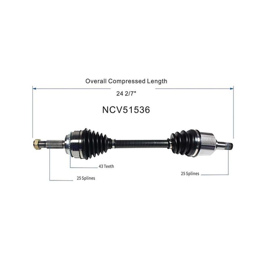 GSP NCV51536 02-07 Mitsubishi Lancer (2.0) CV Axle Assembly  - Front Left