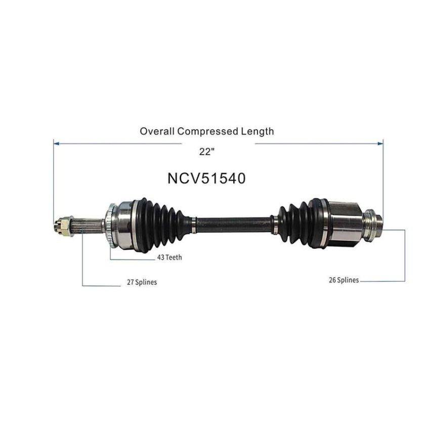 GSP NCV51540 03-06 Mitsubishi Lancer (2.0) CV Axle Assembly  - Front Left