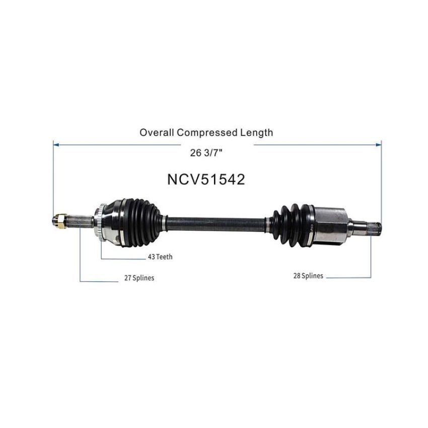 GSP NCV51542 04-11 Mitsubishi Endeavor (FWD) CV Axle Assembly  - Front Left