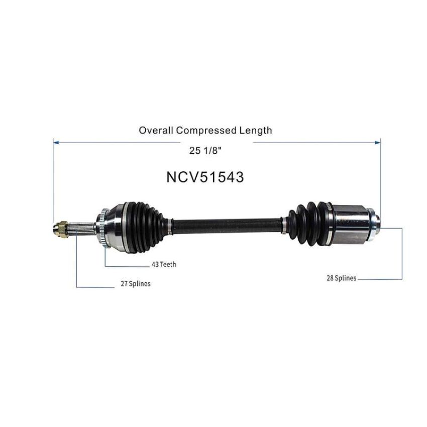 GSP NCV51543 04-11 Mitsubishi Endeavor (FWD) CV Axle Assembly  - Front Right