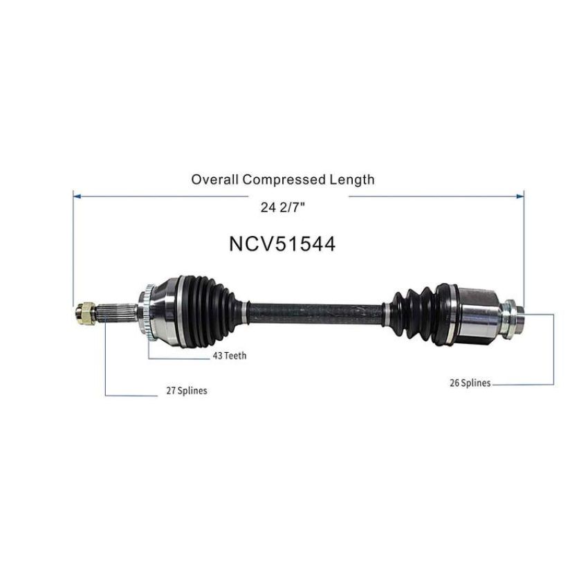 GSP NCV51544 08-11 Mitsubishi Endeavor (AWD) CV Axle Assembly  - Front Left