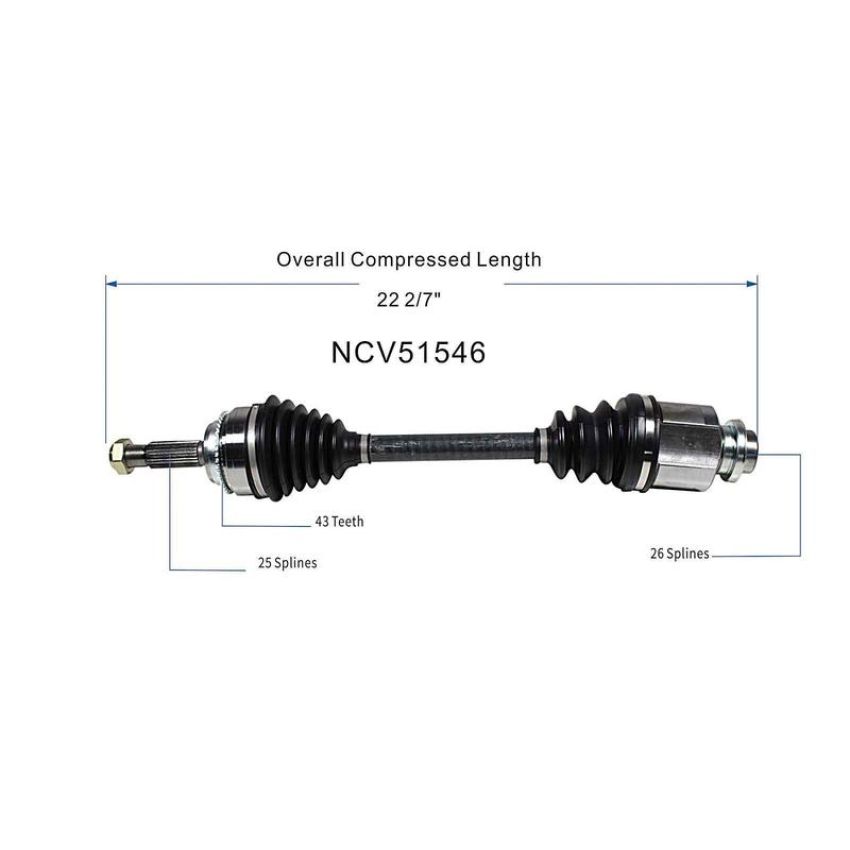 GSP NCV51546 03-06 Mitsubishi Outlander (AWD) CV Axle Assembly  - Front Left