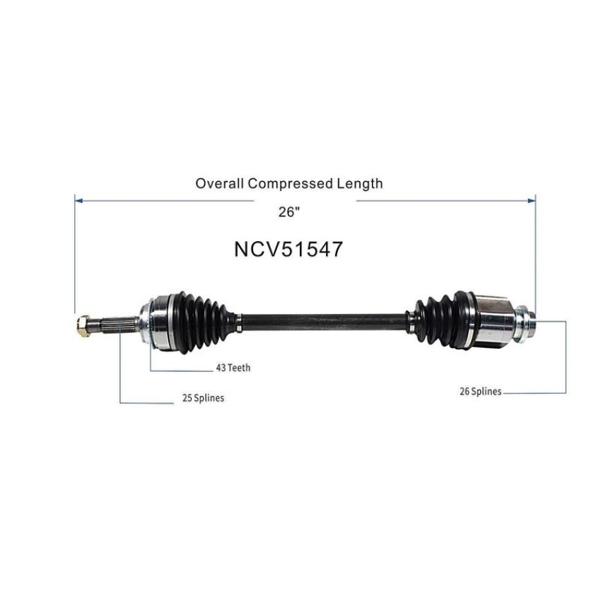 GSP NCV51547 03-06 Mitsubishi Outlander (AWD) CV Axle Assembly  - Front Right