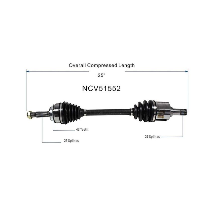 GSP NCV51552 03-06 Mitsubishi Outlander (FWD) CV Axle Assembly  - Front Left