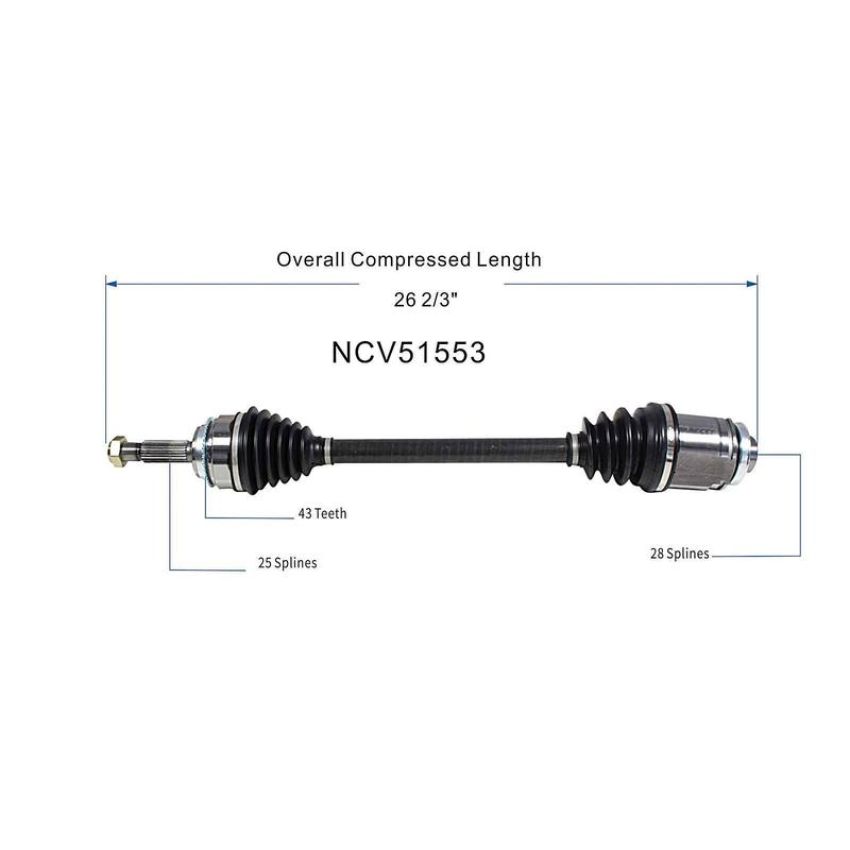 GSP NCV51553 03-06 Mitsubishi Outlander (FWD) CV Axle Assembly  - Front Right