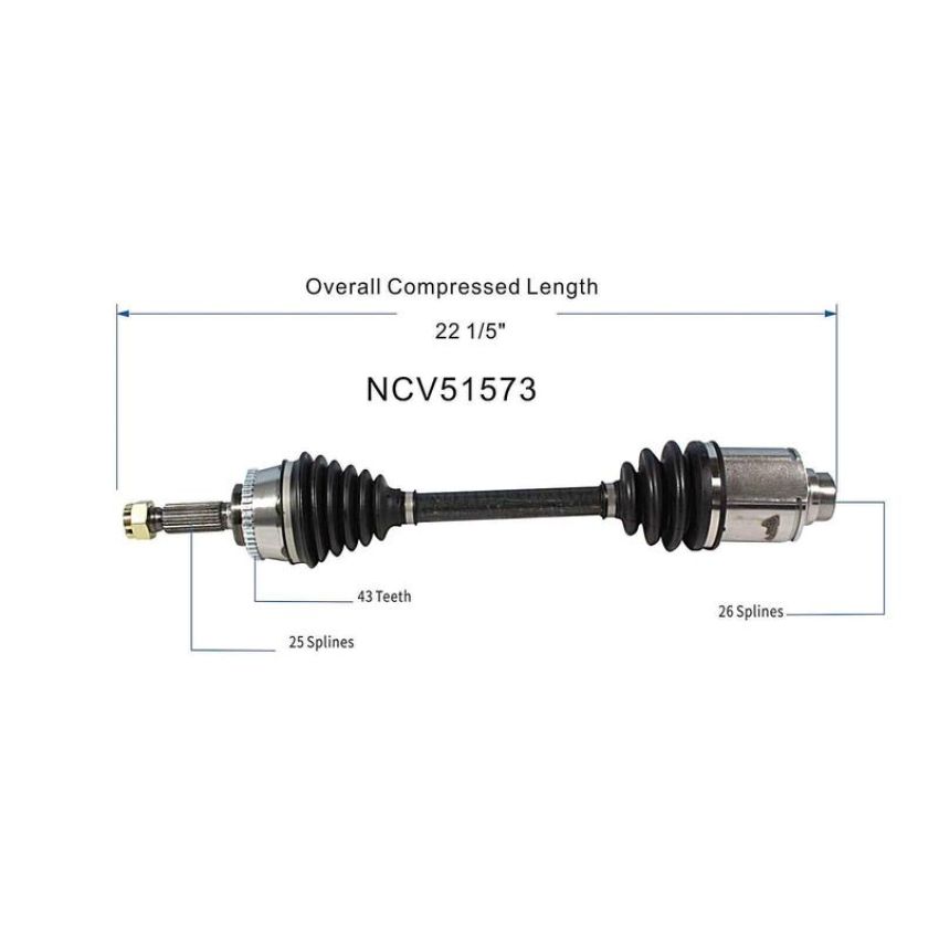 GSP NCV51573 Eagle, Mitsubishi, Plymouth CV Axle Assembly  - Front Left