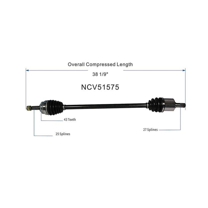 GSP NCV51575 Eagle, Mitsubishi (FWD) CV Axle Assembly  - Front Left