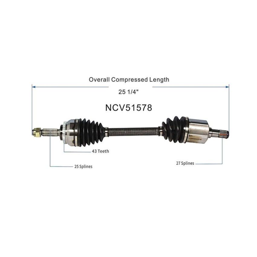 GSP NCV51578 Eagle, Mitsubishi (FWD) CV Axle Assembly  - Front Right