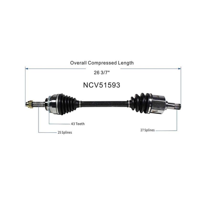 GSP NCV51593 04-09 Mitsubishi Galant CV Axle Assembly  - Front Left