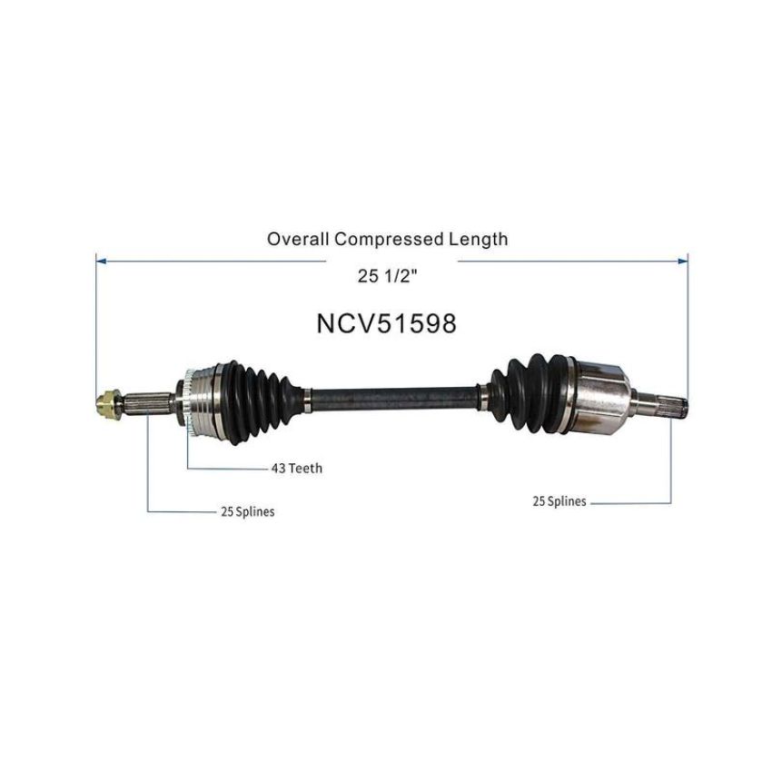 GSP NCV51598 Eagle, Mitsubishi (AWD) CV Axle Assembly  - Front Right