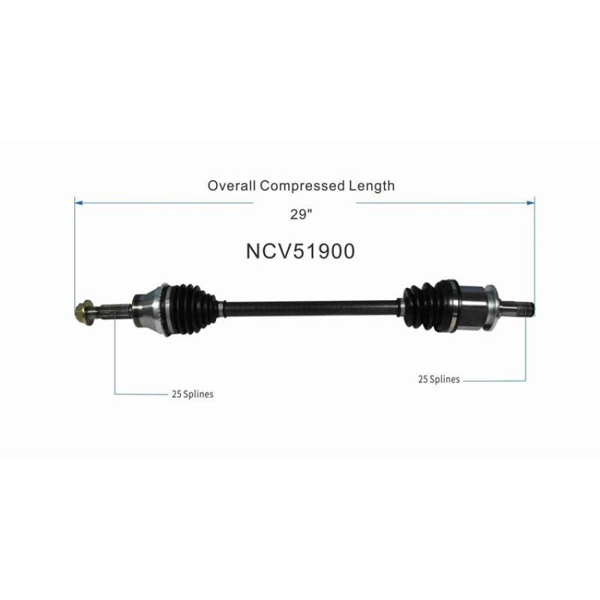 GSP NCV51900 03-06 Mitsubishi Outlander CV Axle Assembly  - Rear Left