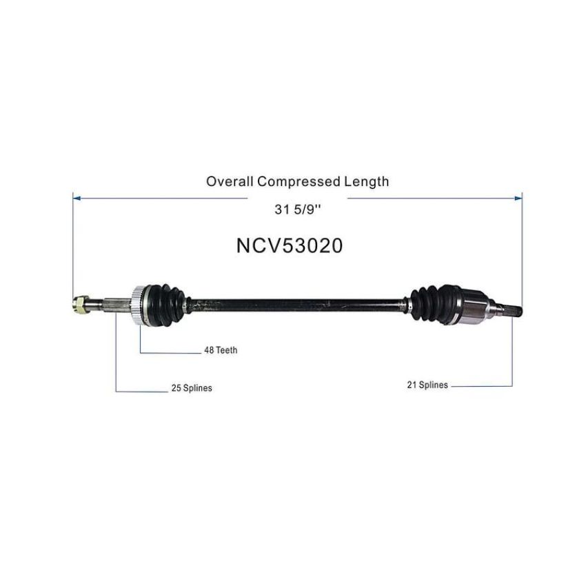 GSP NCV53020 Nissan CV Axle Assembly  - Rear
