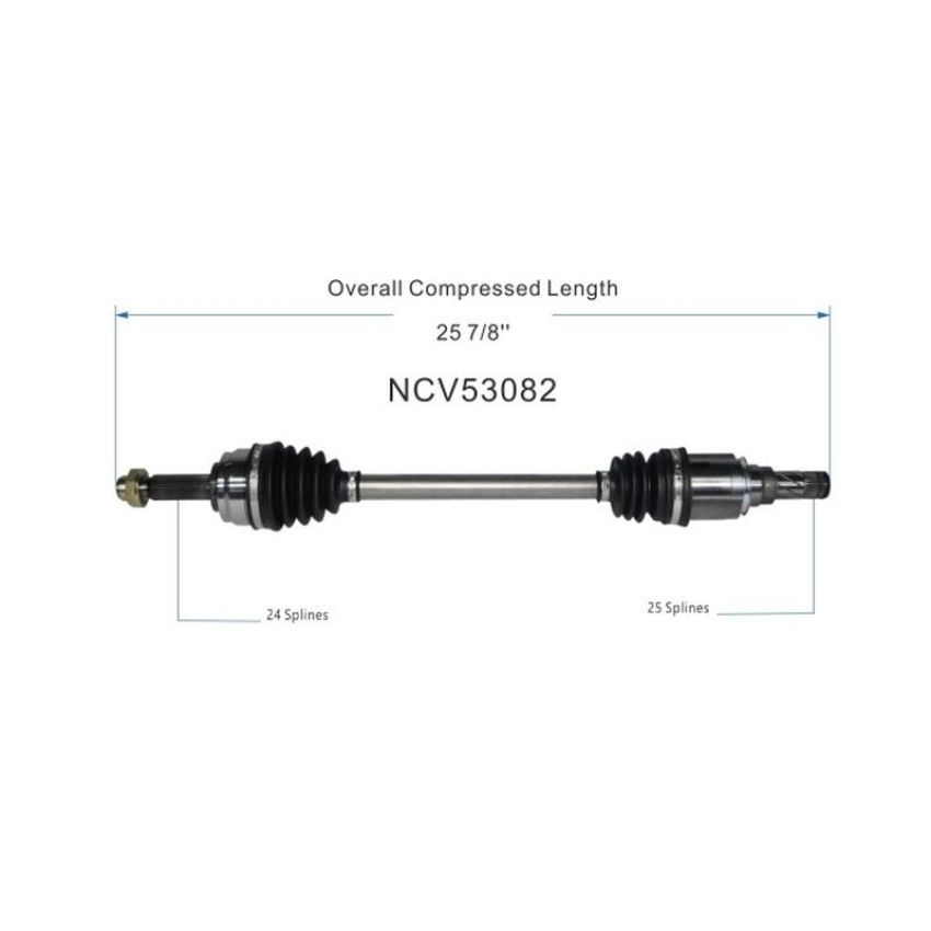 GSP NCV53082 Mitsubishi CV Axle Assembly  - Front Left