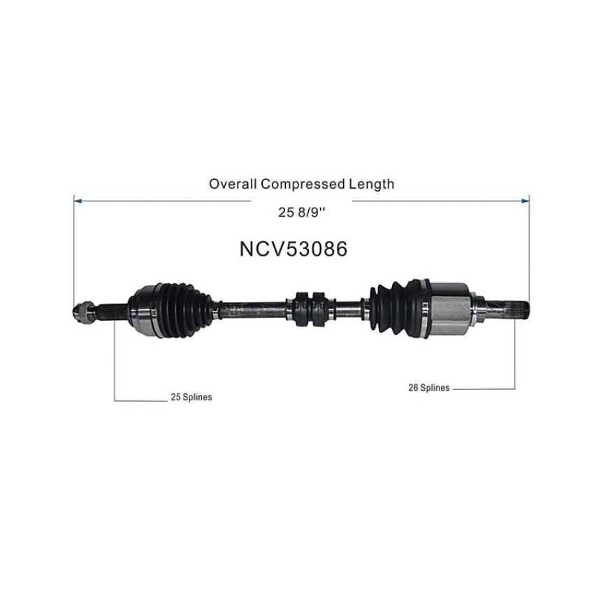 GSP NCV53086 09-11 Nissan Versa CV Axle Assembly  - Front Left
