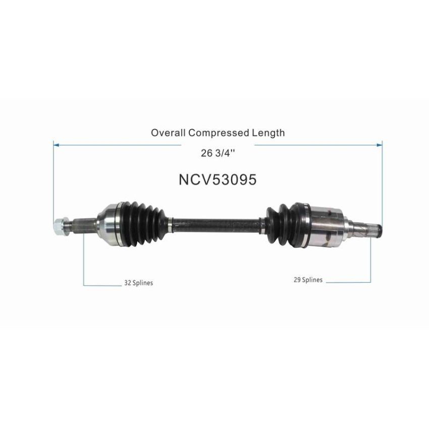 GSP NCV53095 INFINITI, Nissan (2.5, 3.5) CV Axle Assembly  - Front Left