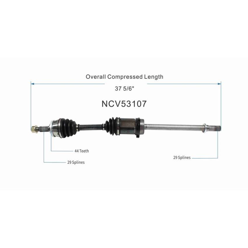 GSP NCV53107 INFINITI, Nissan CV Axle Assembly  - Front Right