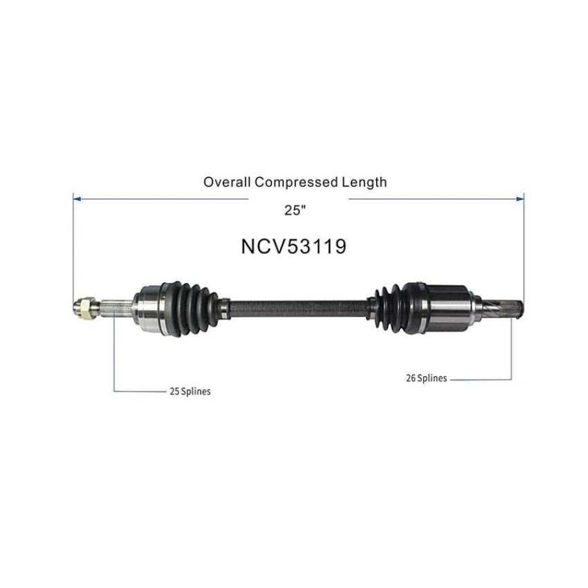 GSP NCV53119 Nissan CV Axle Assembly  - Front Left