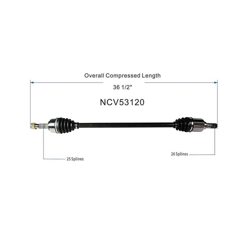 GSP NCV53120 Nissan CV Axle Assembly  - Front Right