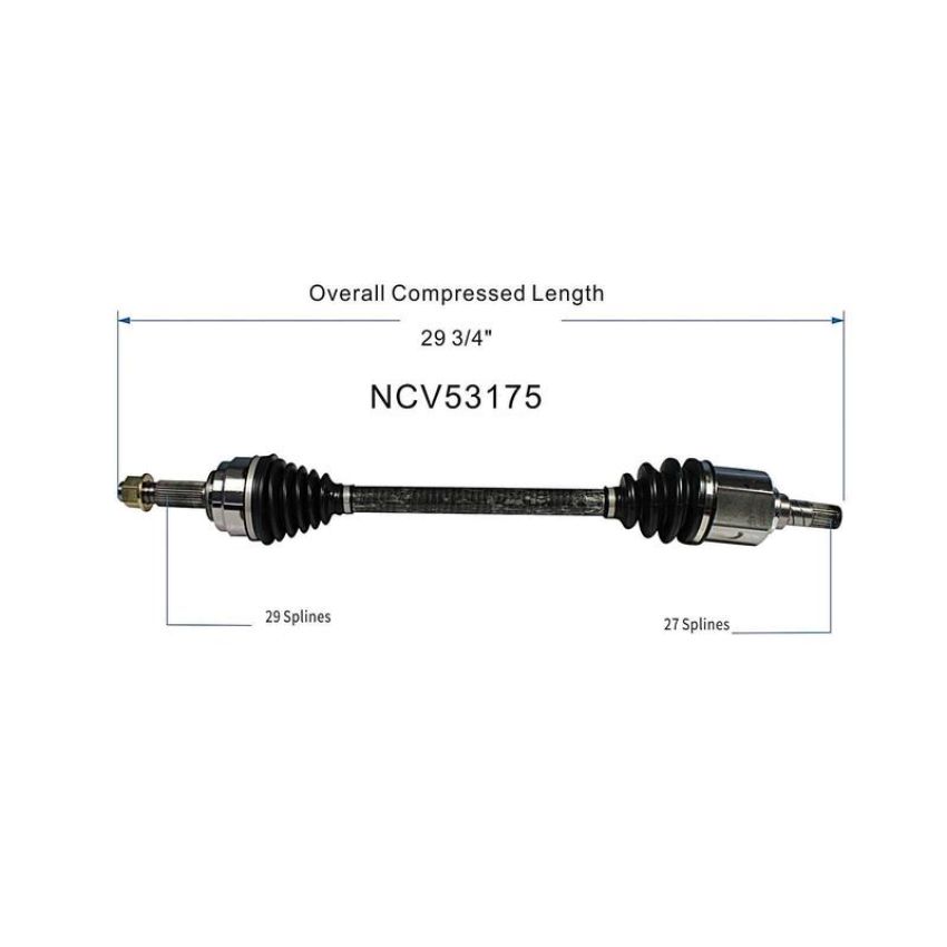 GSP NCV53175 13-16 Nissan LEAF CV Axle Assembly  - Front Left
