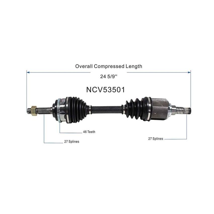 GSP NCV53501 Nissan (Hatchback/Sedan) CV Axle Assembly  - Front Left