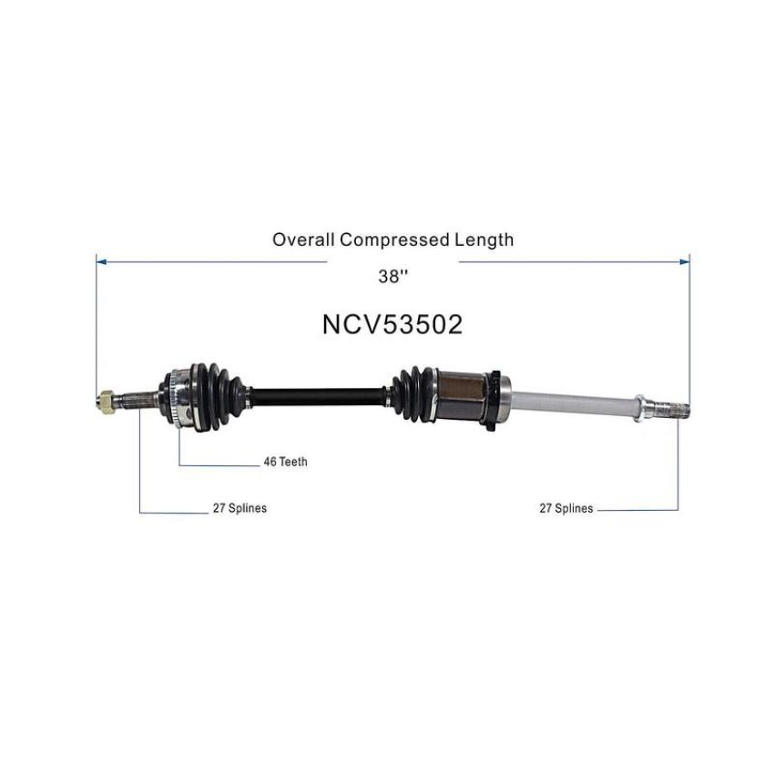 GSP NCV53502 89-94 Nissan Maxima CV Axle Assembly  - Front Right