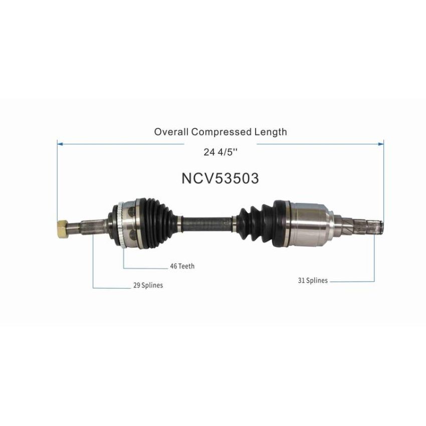 GSP NCV53503 92-94 Nissan Maxima SE CV Axle Assembly  - Front Left
