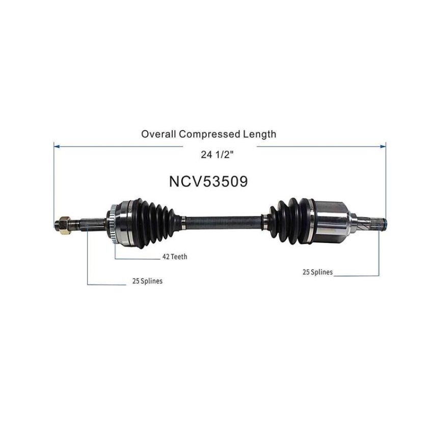GSP NCV53509 Nissan (1.6, 1.8, 2.0) CV Axle Assembly  - Front Left