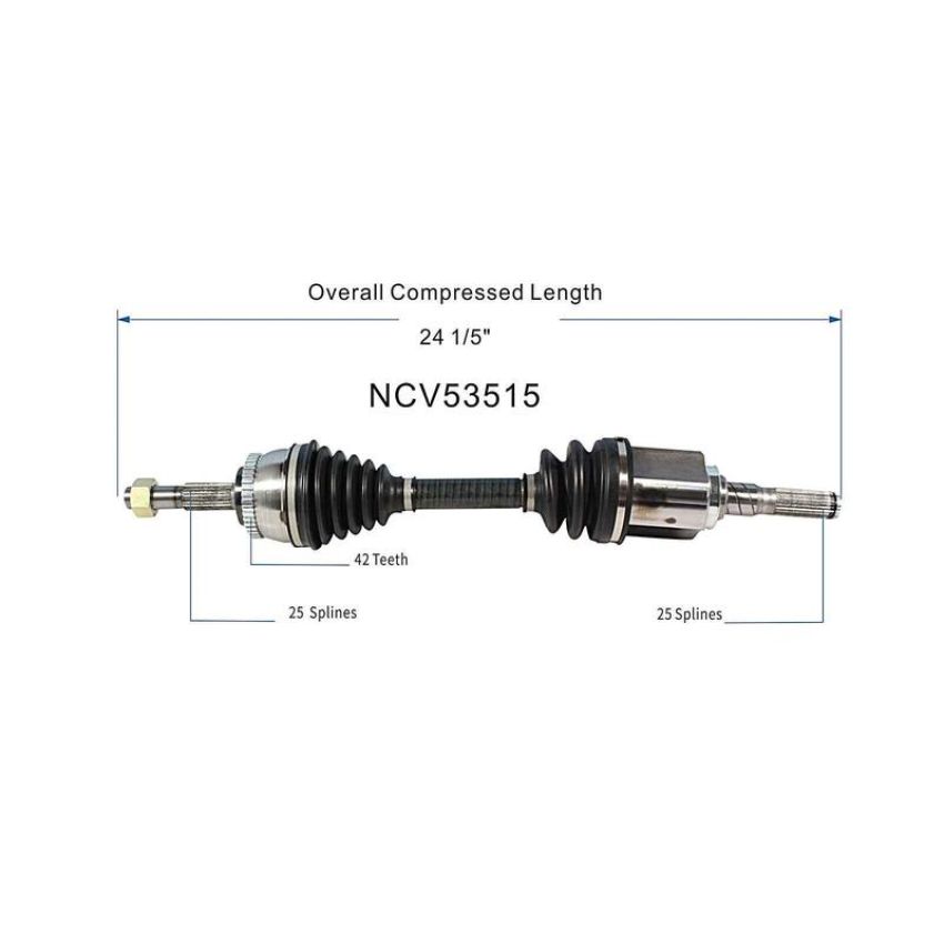 GSP NCV53515 Nissan (2.0) CV Axle Assembly  - Front Left