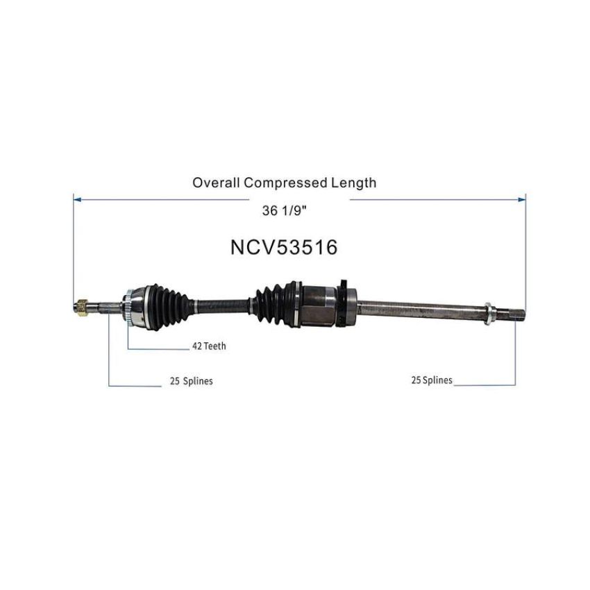 GSP NCV53516 Nissan (2.0) CV Axle Assembly  - Front Right