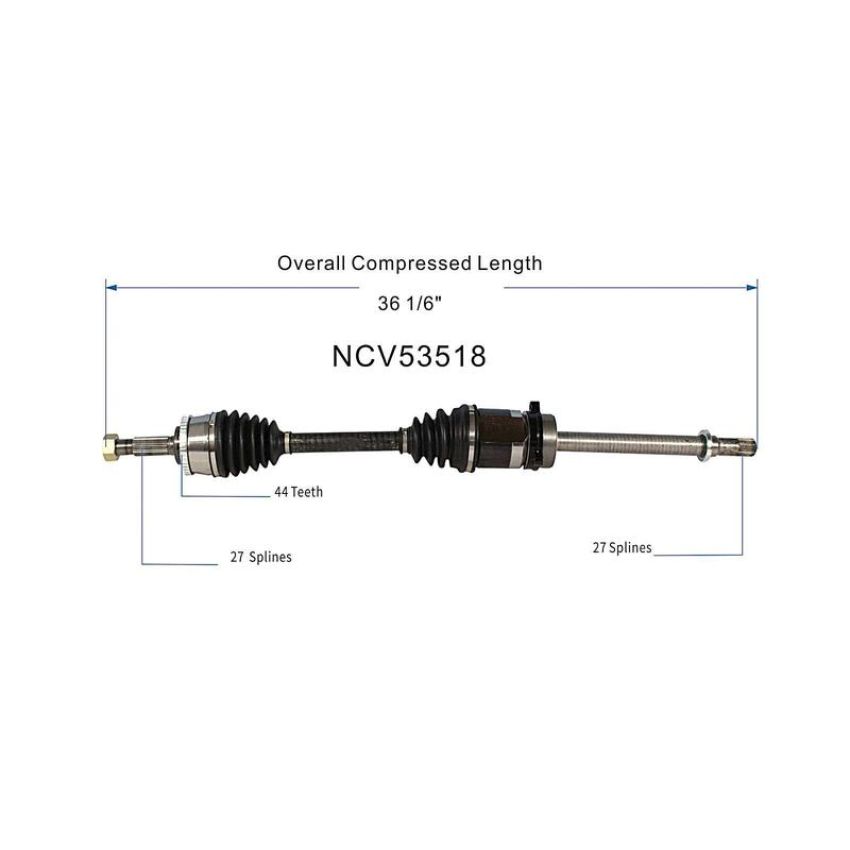 GSP NCV53518 93-94 Nissan Altima CV Axle Assembly  - Front Right