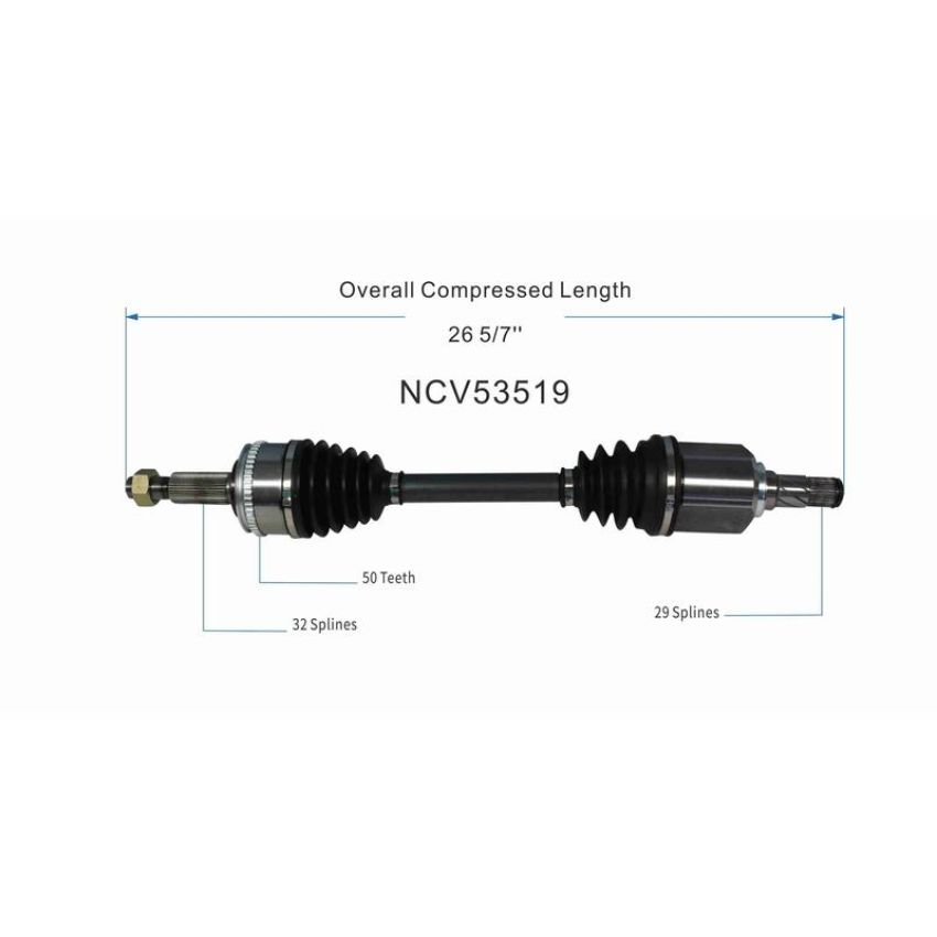 GSP NCV53519 Mercury, Nissan CV Axle Assembly  - Front Left