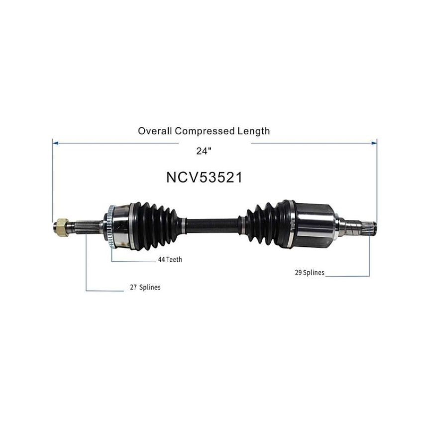 GSP NCV53521 93-97 Nissan Altima CV Axle Assembly  - Front Left
