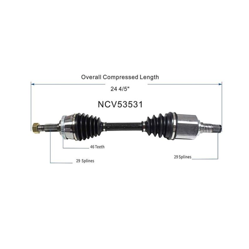 GSP NCV53531 INFINITI, Nissan CV Axle Assembly  - Front Left