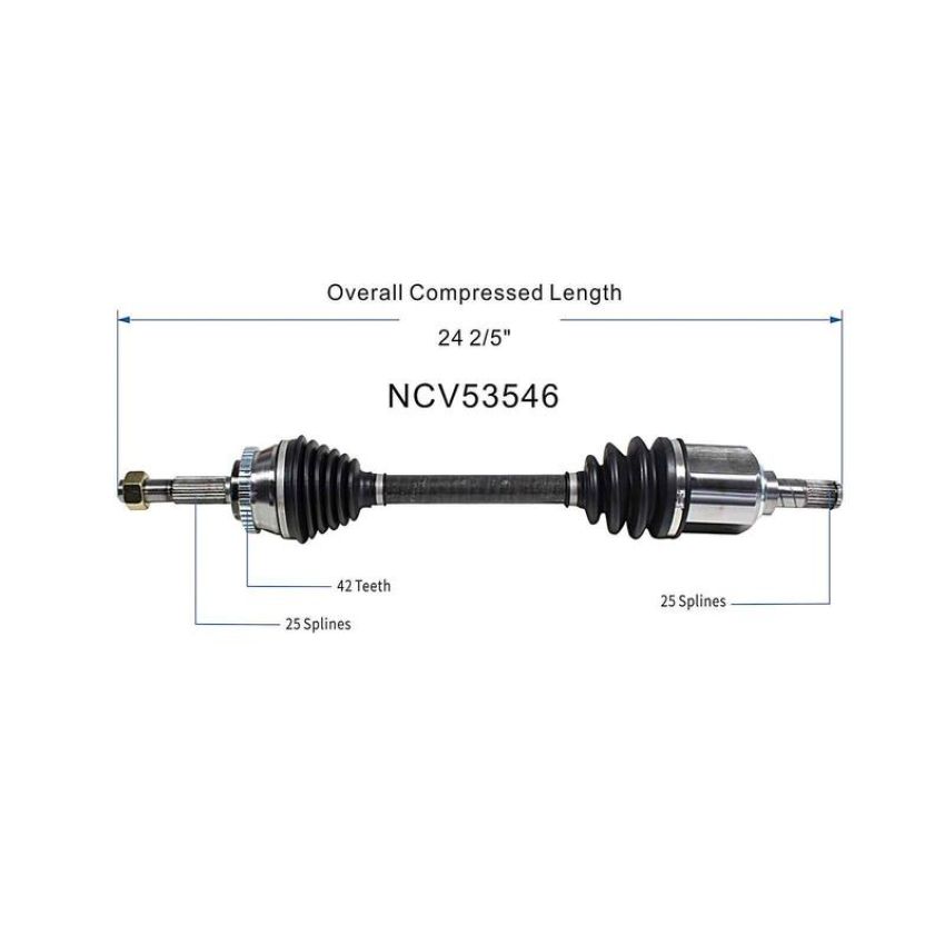 GSP NCV53546 Nissan (2.0) CV Axle Assembly  - Front Left