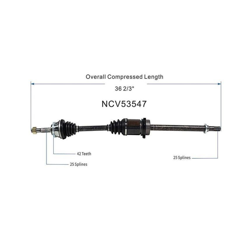 GSP NCV53547 Nissan (2.0) CV Axle Assembly  - Front Right