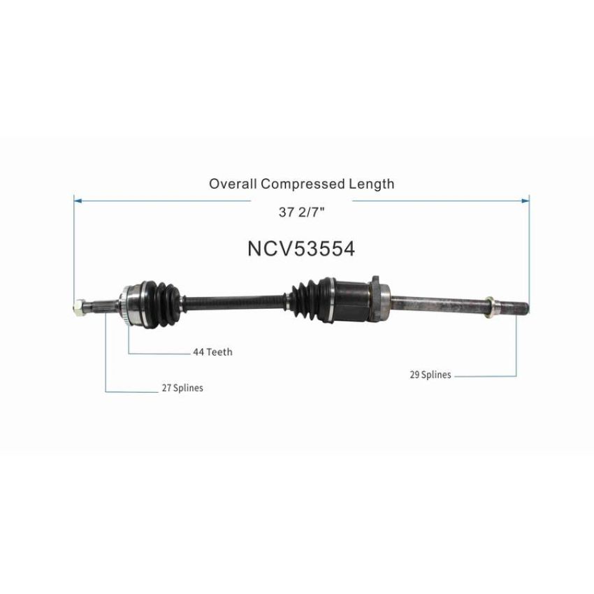 GSP NCV53554 98-01 Nissan Altima CV Axle Assembly  - Front Right