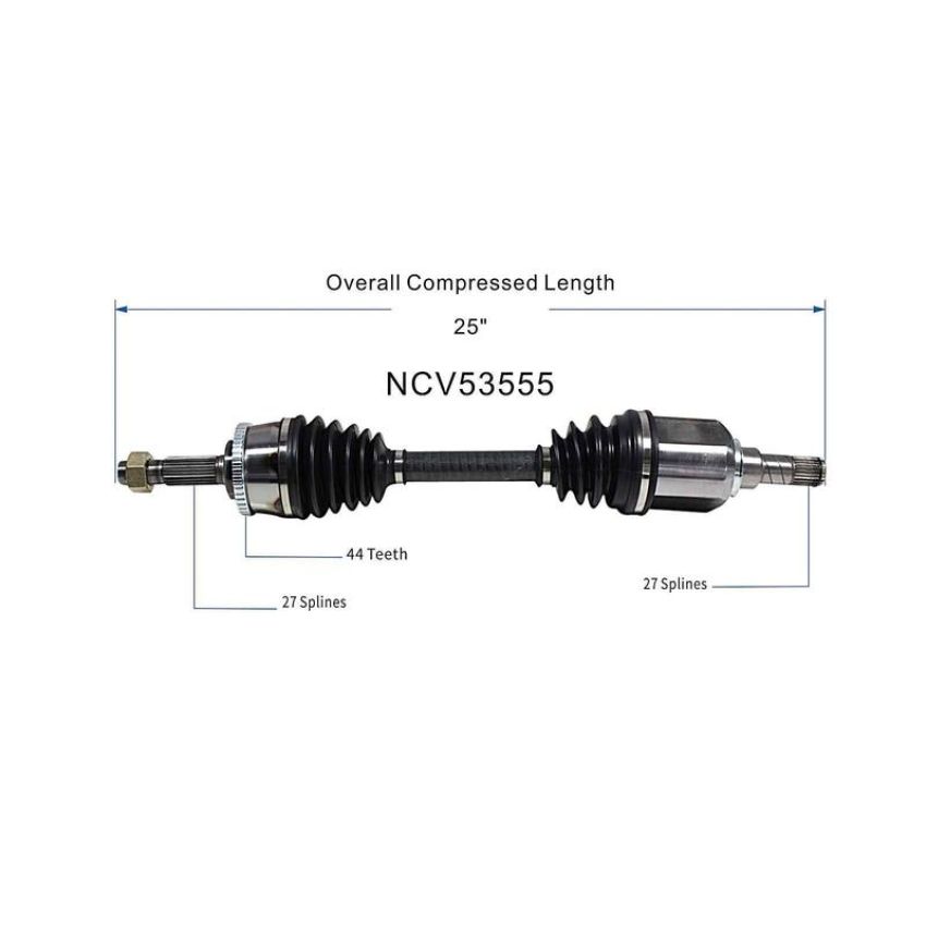 GSP NCV53555 98-01 Nissan Altima CV Axle Assembly  - Front Left