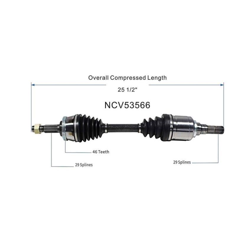 GSP NCV53566 INFINITI, Nissan CV Axle Assembly  - Front Left