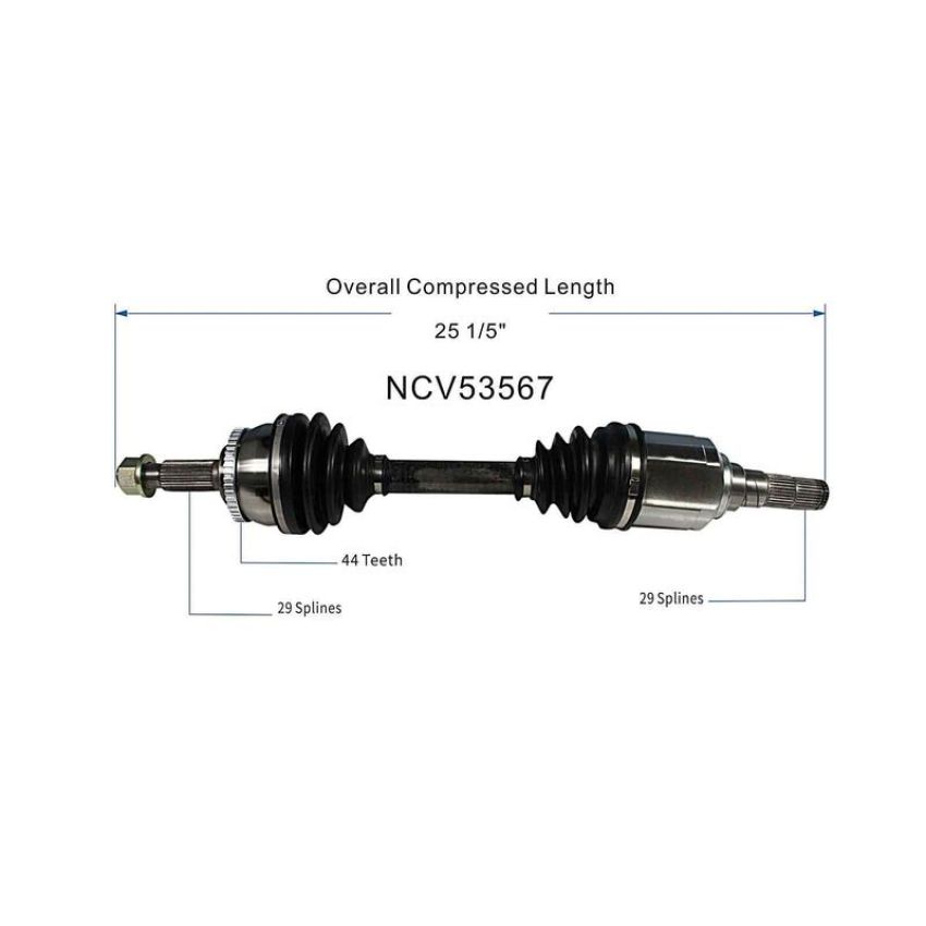 GSP NCV53567 INFINITI, Nissan CV Axle Assembly  - Front Left