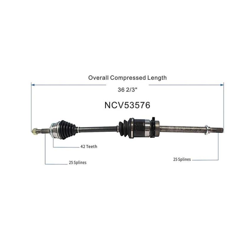 GSP NCV53576 00-01 Nissan Sentra (2.0) CV Axle Assembly  - Front Right