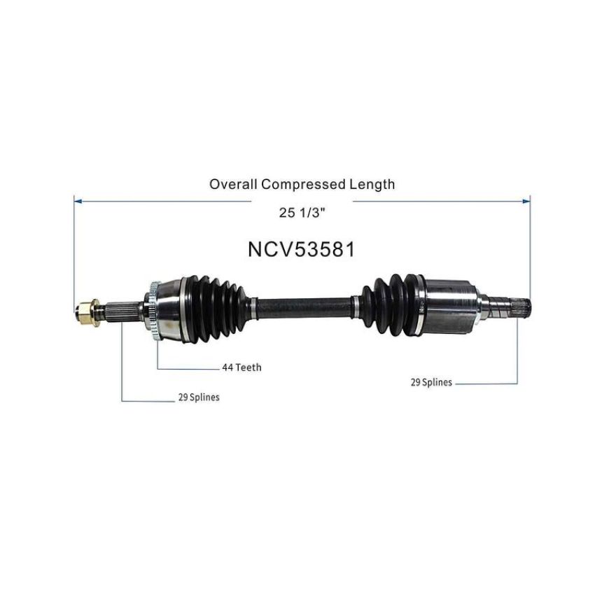 GSP NCV53581 Nissan (2.5, 3.5) CV Axle Assembly  - Front Left