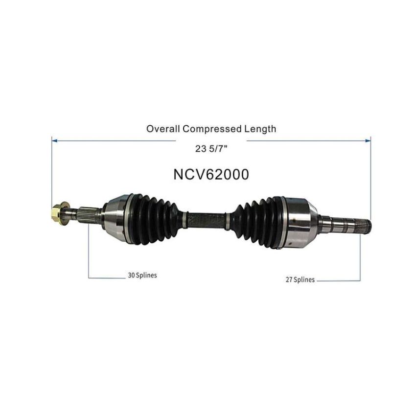 GSP NCV62000 Cadillac, Saab (2.0) CV Axle Assembly  - Front